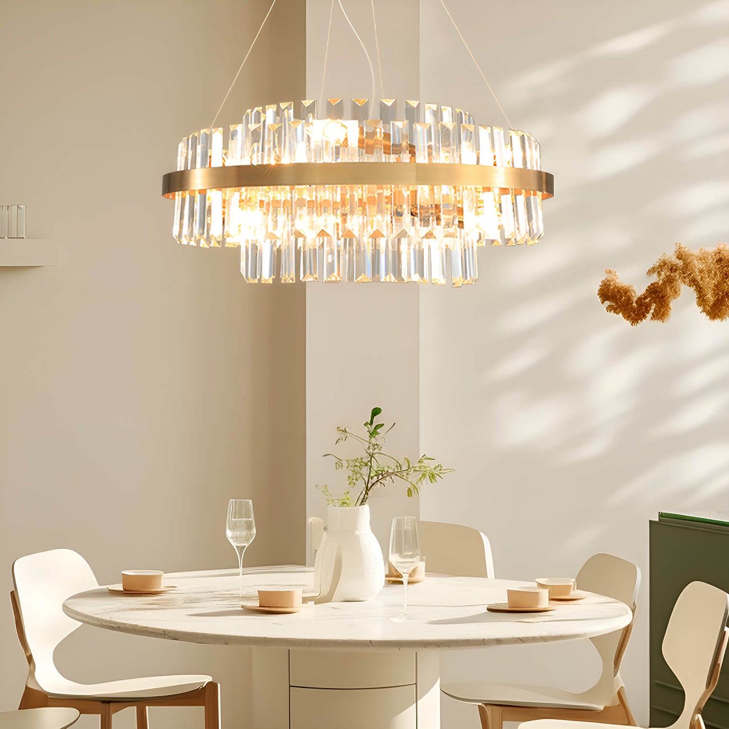 Golden Modern Light Luxury Glass Chandelier