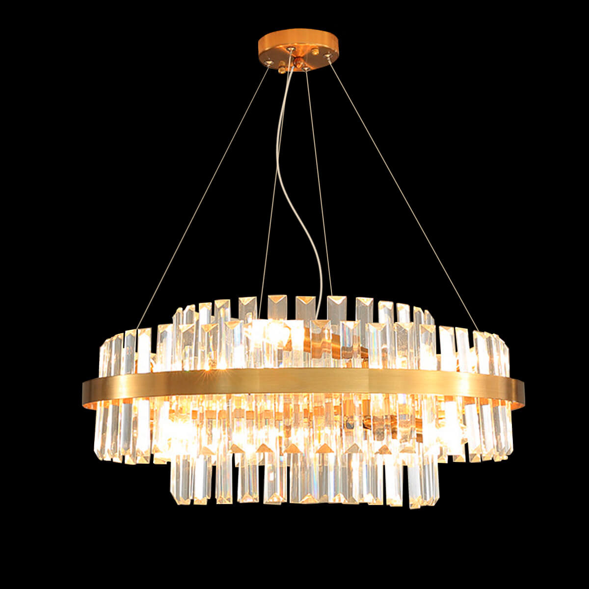 Golden Modern Light Luxury Glass Chandelier