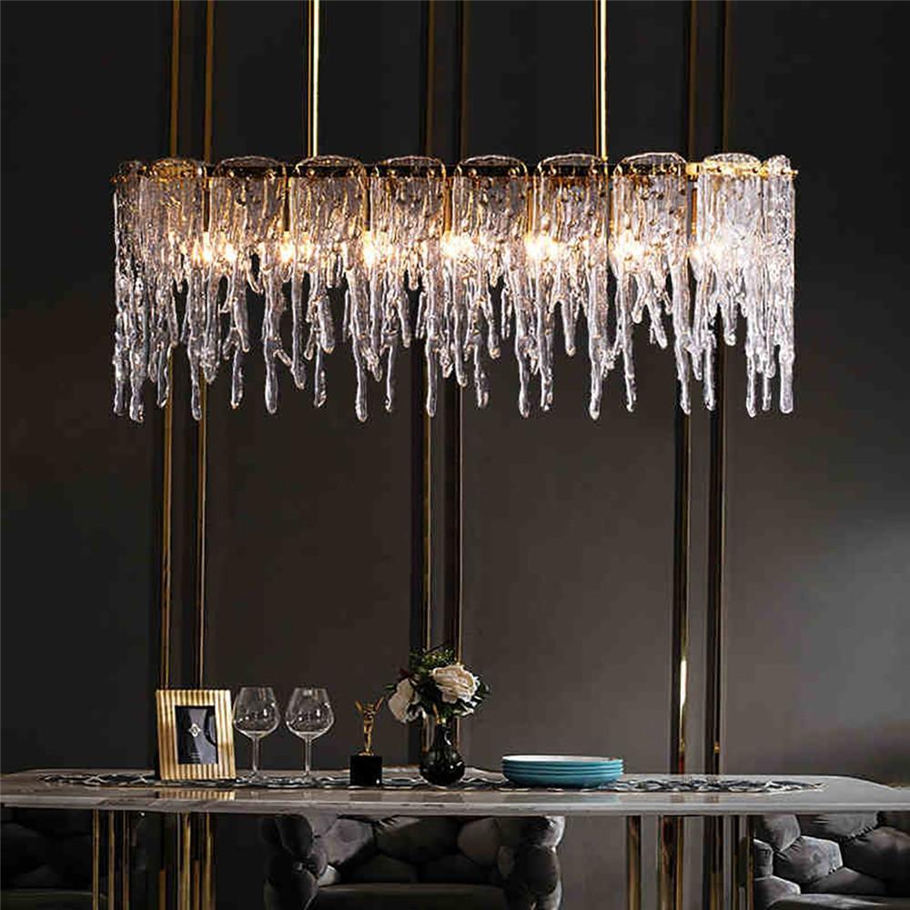 Rectangular Icicle Glass Chandelier