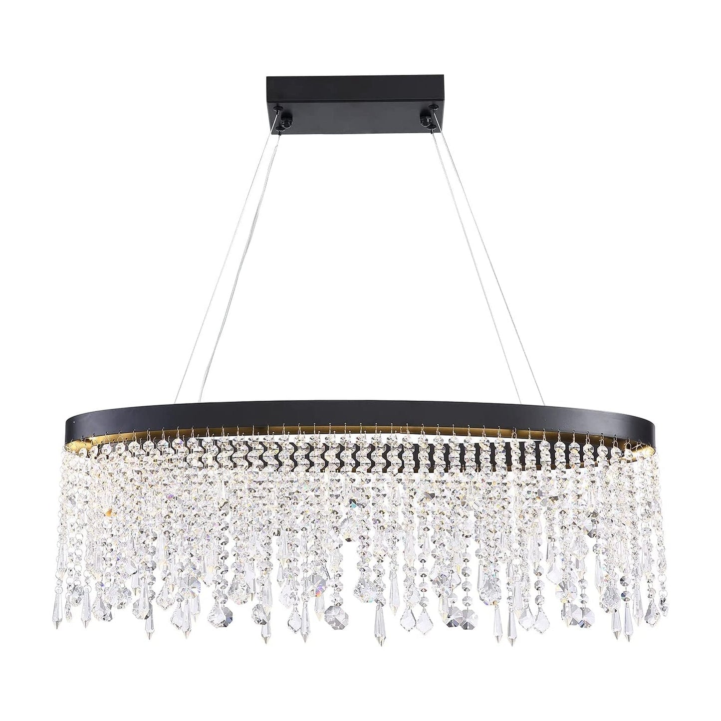 Oval Crystal Raindrop Chandelier