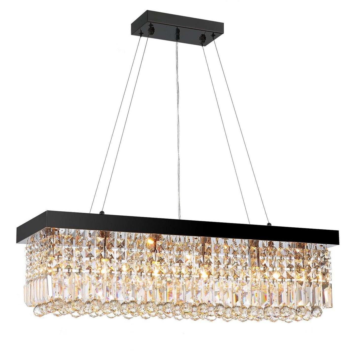 Rectangular Crystal Chandelier - Dining Room Crystal Chandeliers