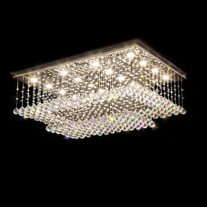 Rectangular Multi layer Cloud Design Crystal Chandelier