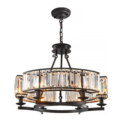 Round Modern Rustic Crystal Chandelier