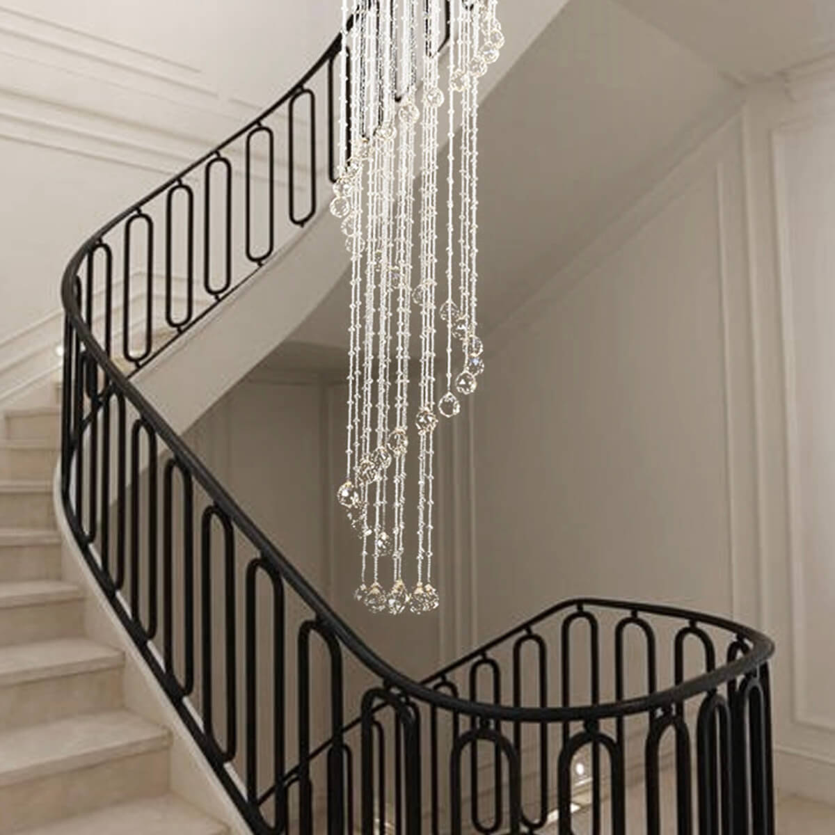 Spiral Raindrop Chandelier Double Layer