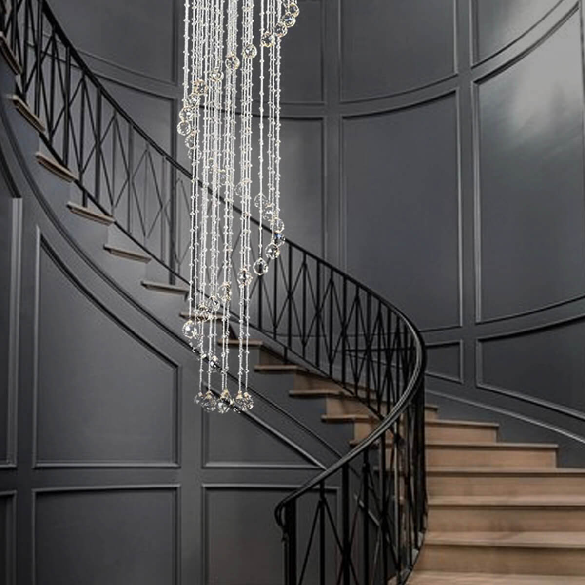 Spiral Raindrop Chandelier Double Layer