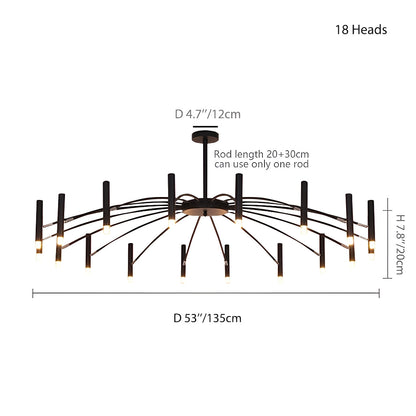 Modern Black Wagon Wheel Hanging Led Ceiling Chandeliers