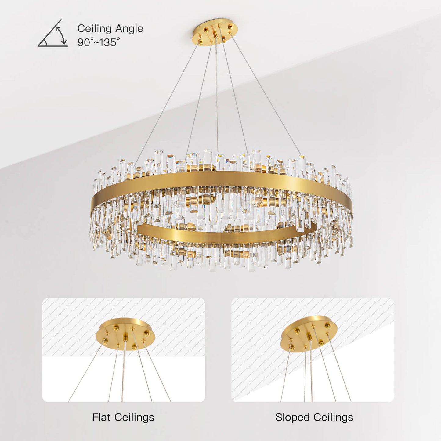 Aurum Luxury Gold Crystal Chandelier