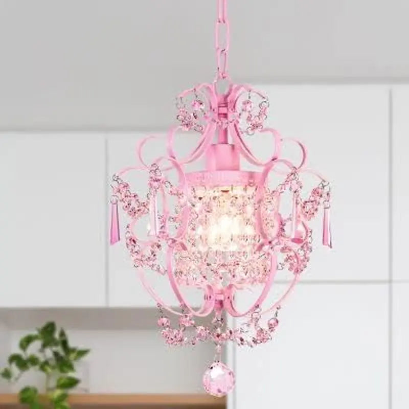 Modern Crystal Pendant Light ，Hanging Lamp for Girls Room Bedroom and Living Rooms