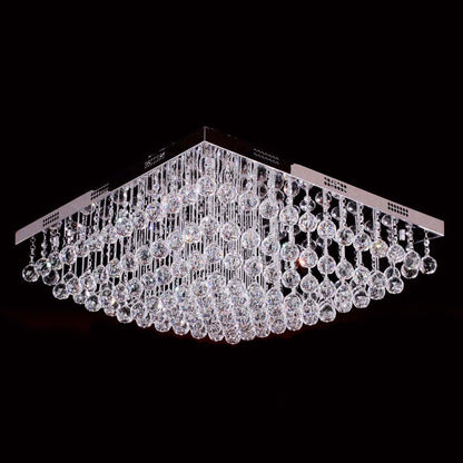 Modern Square Raindrop K9 Crystal Chandelier - Living Room Ceiling Light