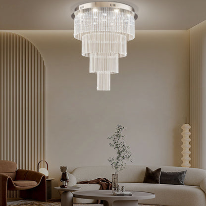 Multi Layers Round Raindrop Chandelier - Ceiling Light