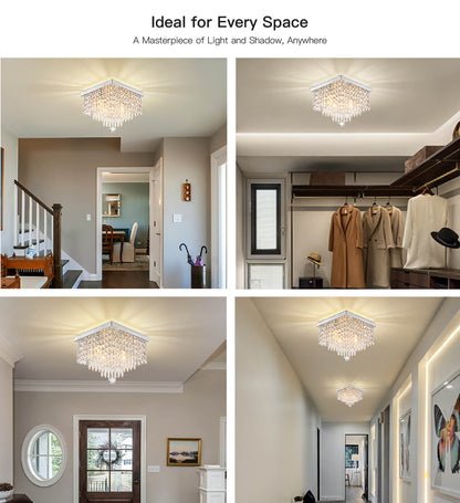 Modern Hallway Crystal Flush Mount Ceiling Light