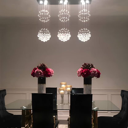 Contemporary Island Crystal Chandelier - Dining Room