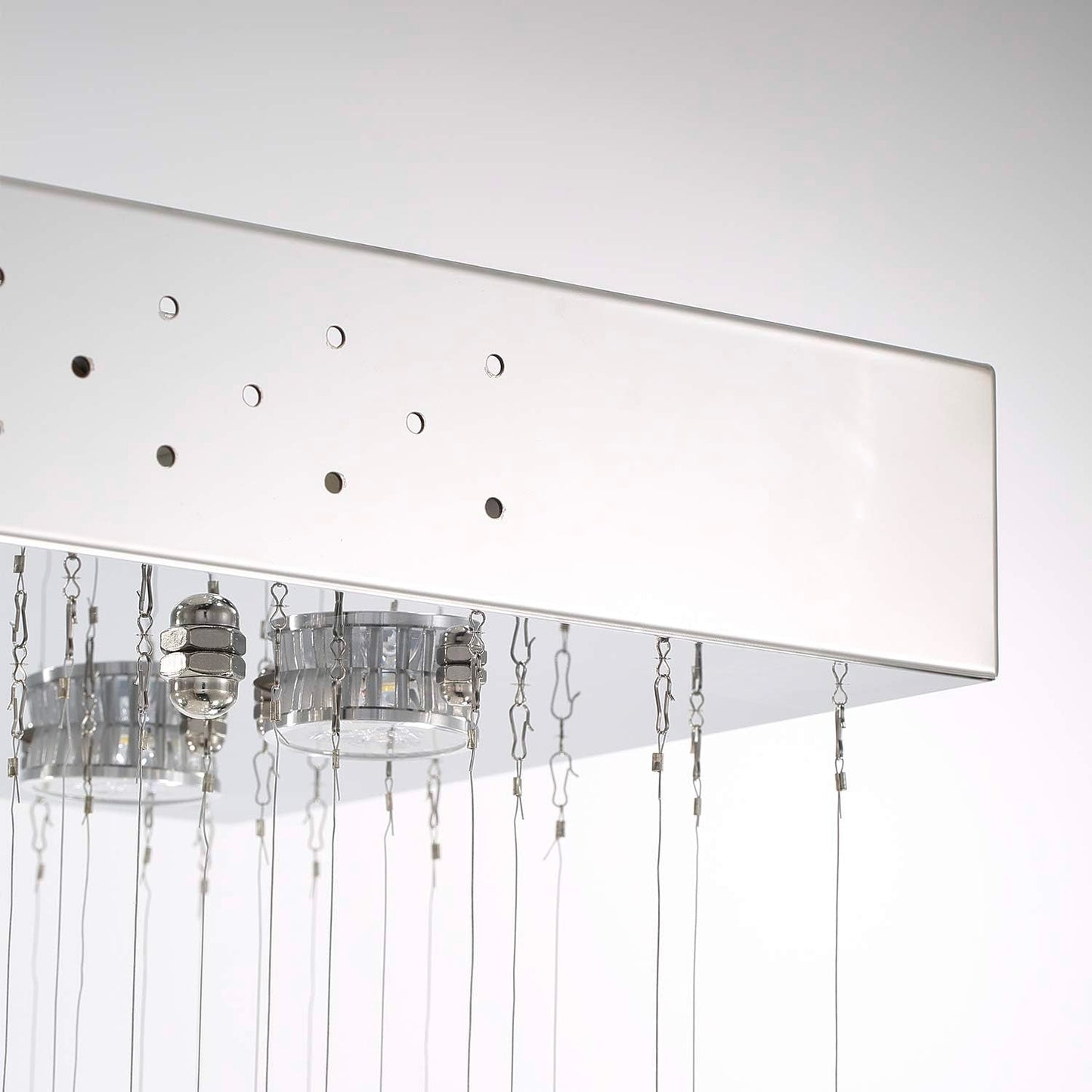 Contemporary Rectangular Crystal Chandelier Ceiling Light