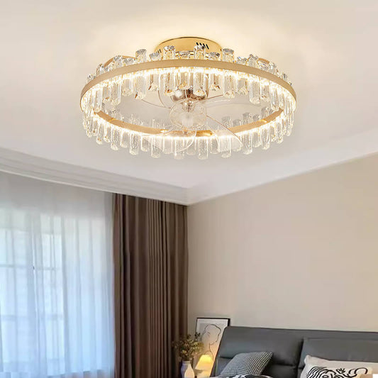 360° Oscillating blade Crystal Ceiling Fan Oscillating Ceiling Fan Light