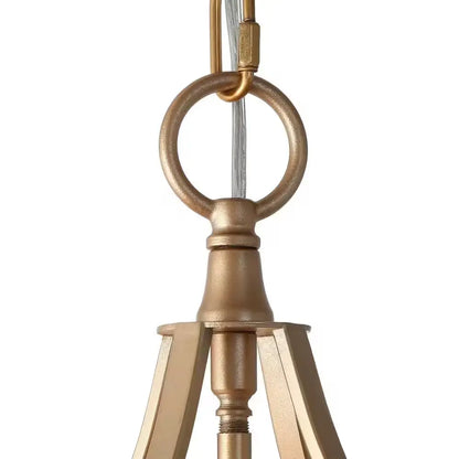 Modern Gold Lantern Chandelier, Drum 4-Light Cylinder Caged Pendant Light with Frosted Glass Shades for Kitchen Bedroom