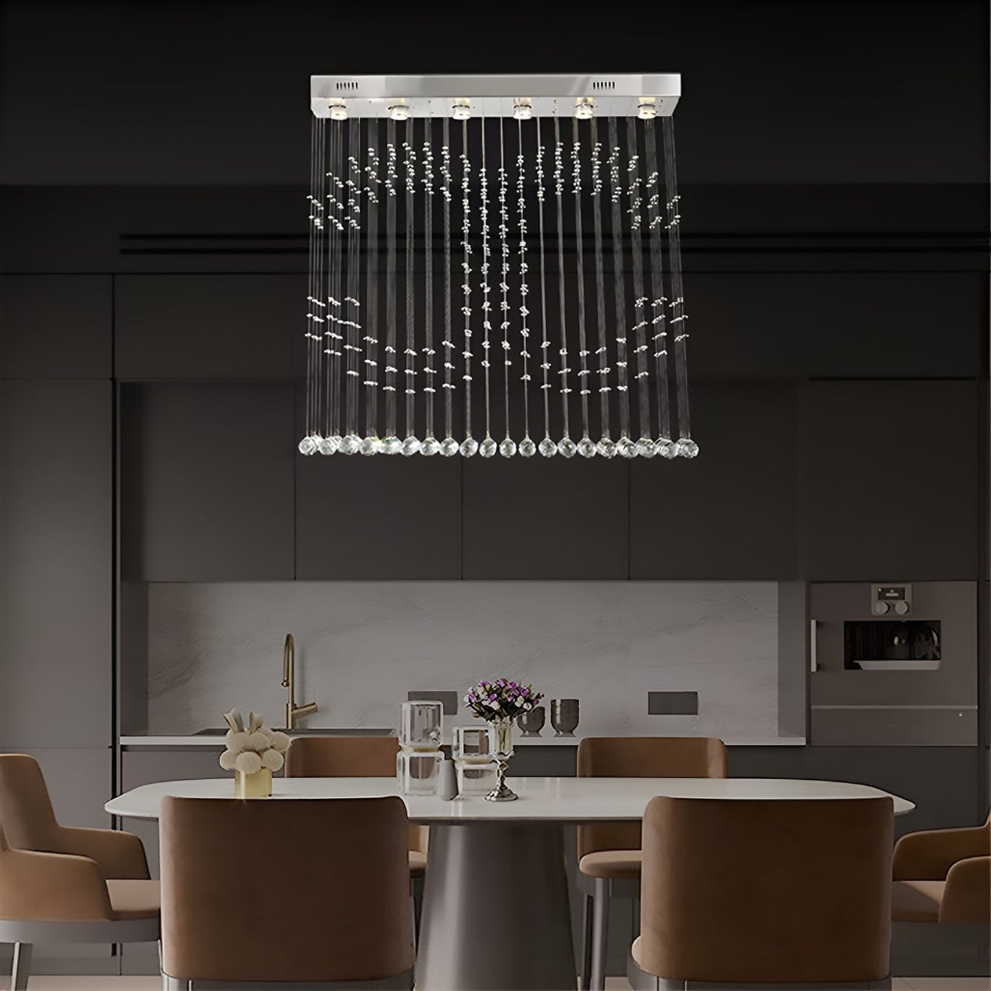 Double C Crystal Chandelier Custom Ceiling Light