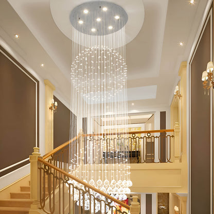 Double Sphere Raindrop Crystal Chandelier