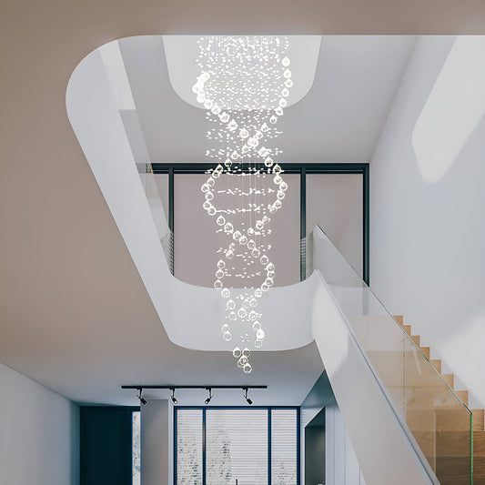 Double Spiral Modern Raindrop Chandelier - Staircase Chandelier