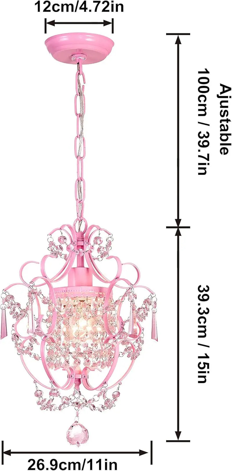 Modern Crystal Pendant Light ，Hanging Lamp for Girls Room Bedroom and Living Rooms