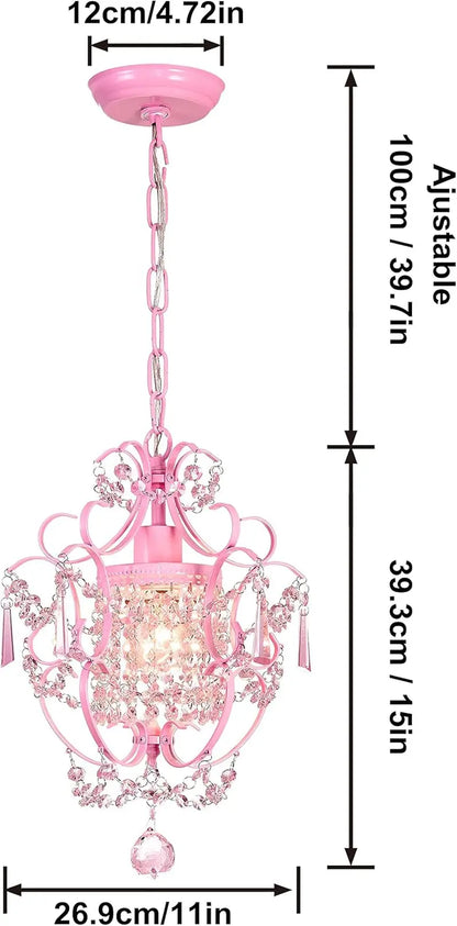 Modern Crystal Pendant Light ，Hanging Lamp for Girls Room Bedroom and Living Rooms