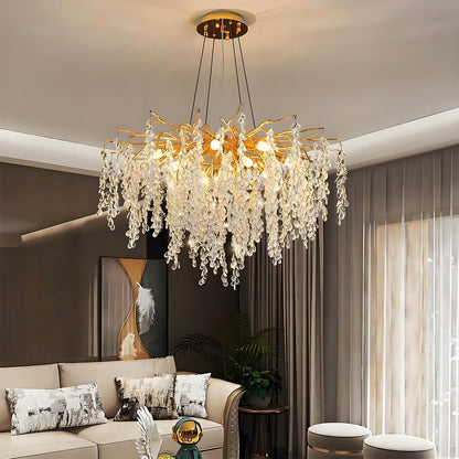 Elegant Luxury French Creative Branch Design with Tassel Glass Chandelier