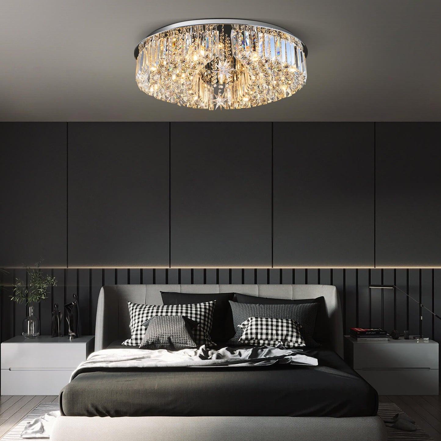 Elegant Moons and Stars Crystal  Chandelier - Ceiling Light