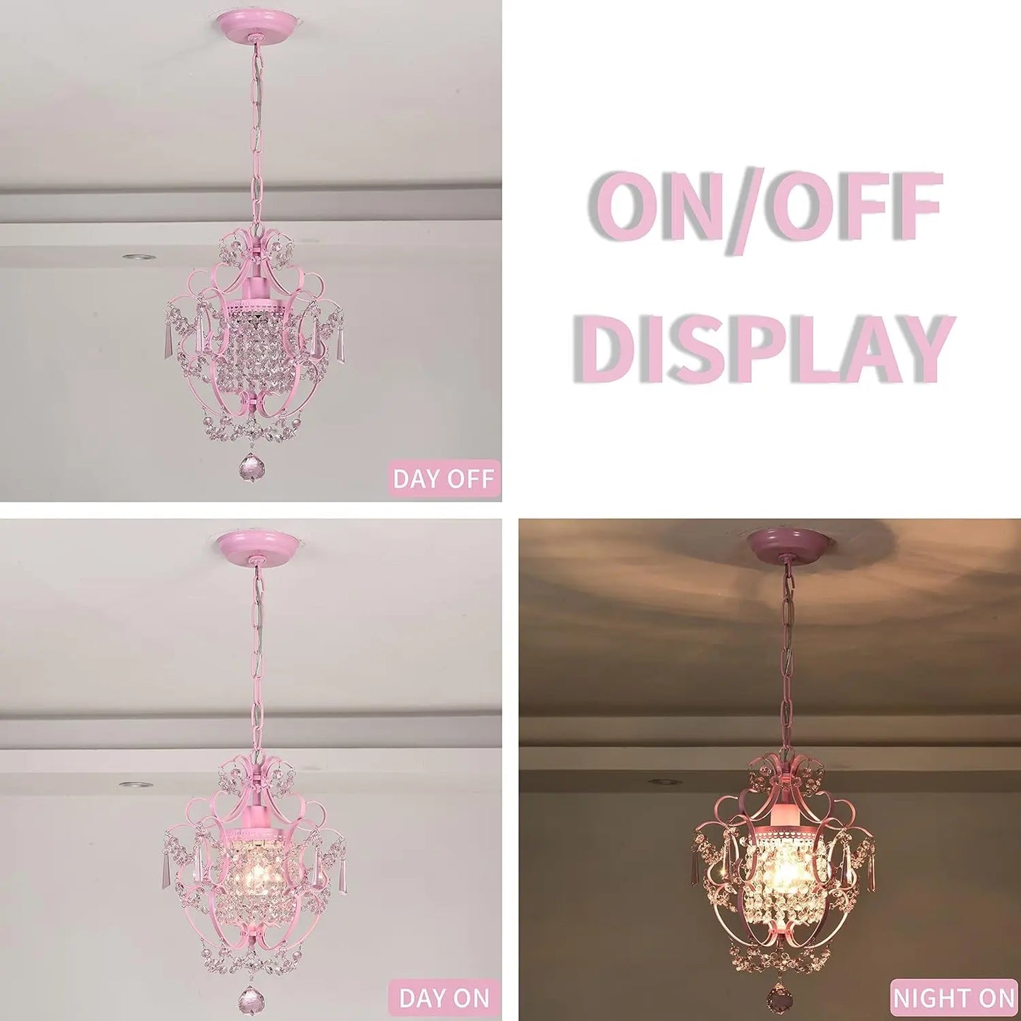 Modern Crystal Pendant Light ，Hanging Lamp for Girls Room Bedroom and Living Rooms