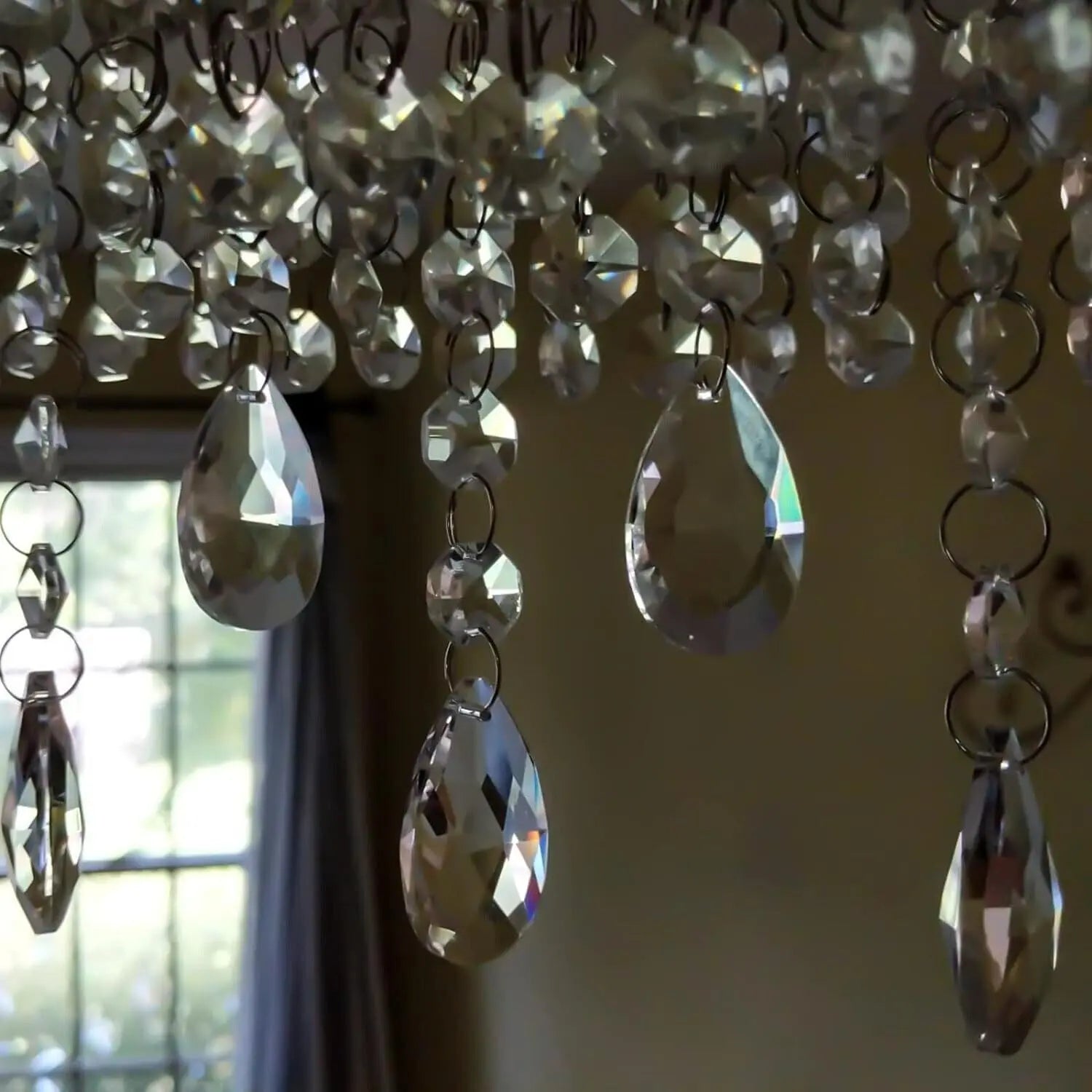 Pack of 24 Teardrop Chandelier Prisms Candle Chandelier Crystal Pendants Glass