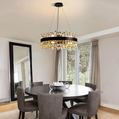 Gleam Luxury Black Crystal Chandelier