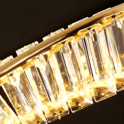 Gold Irregular Ring Crystal LED Chandelier - Multiple Ring Options