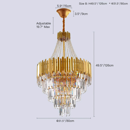 Golden Modern Luxury Crystal Chandelier For Foyer and Entryway