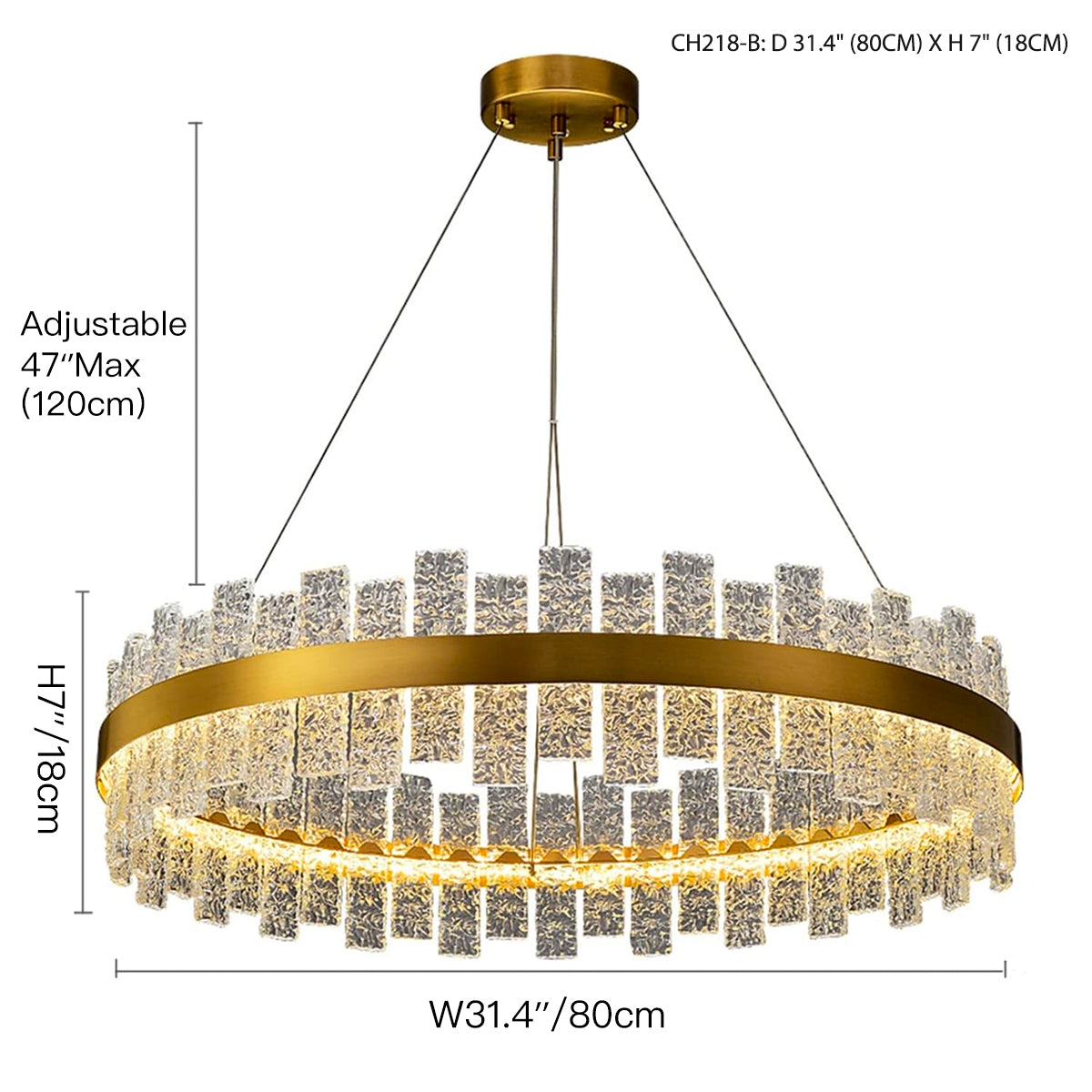 Light Luxury Round Living Room Chandelier