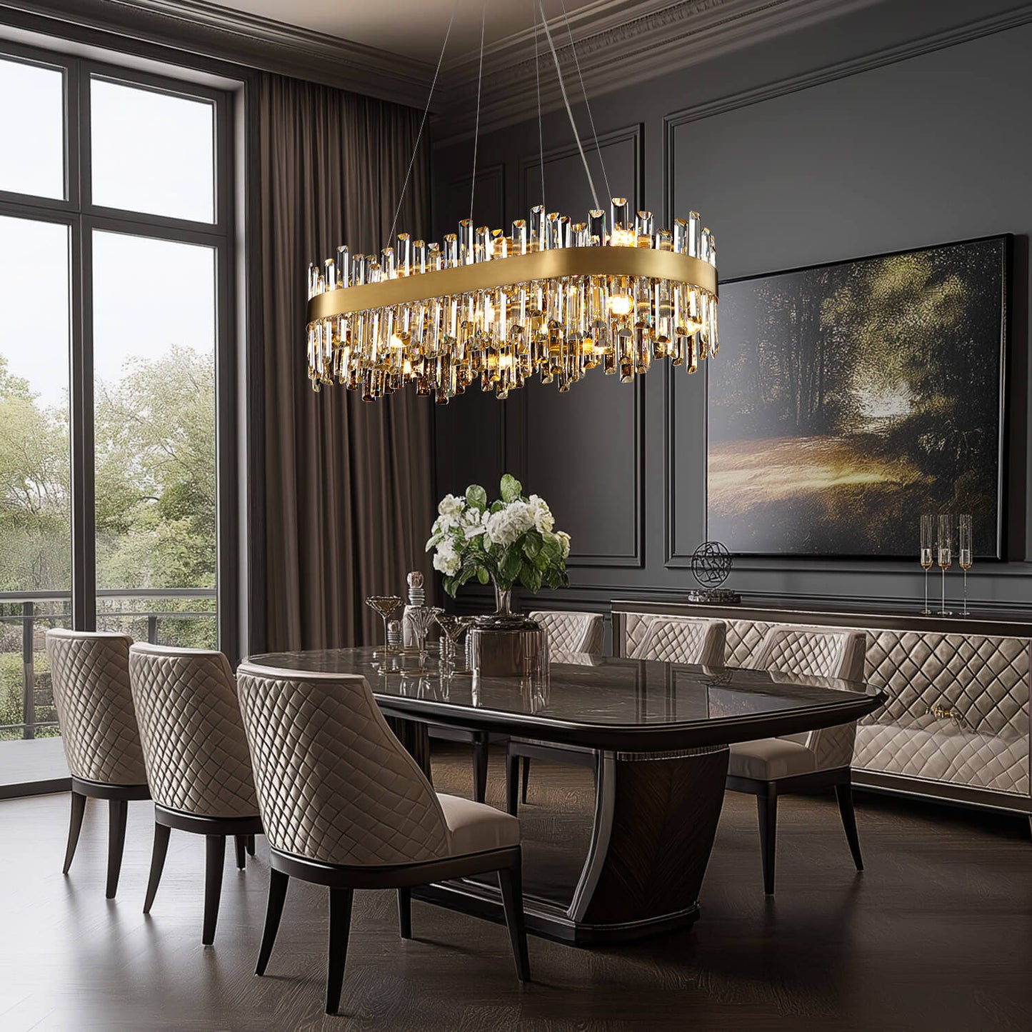 Luxora Elegance Gold Crystal Chandelier