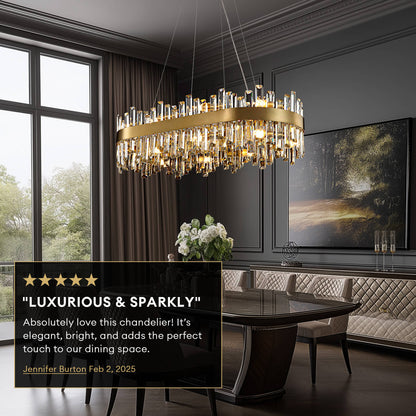 Luxora Elegance Gold Crystal Chandelier