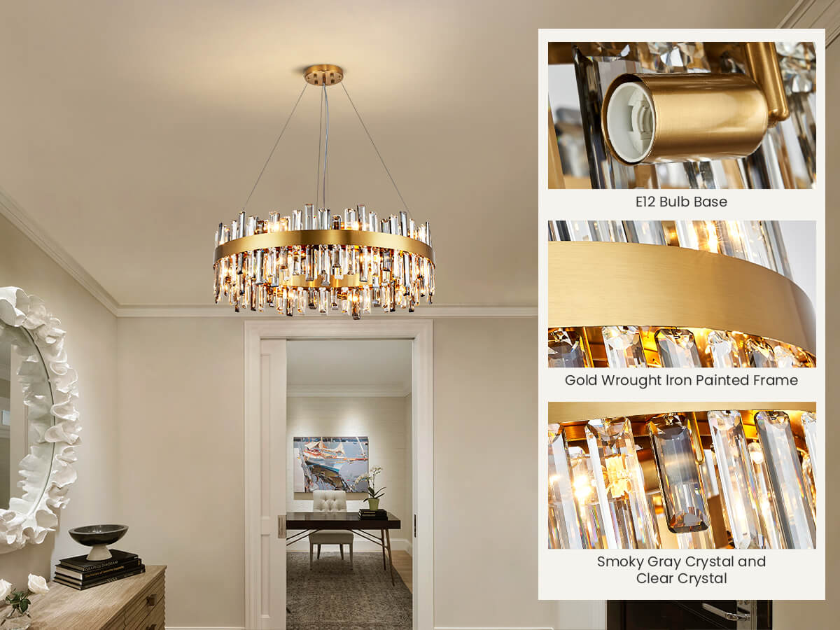 Alora Luxury Glod Crystal Chandelier