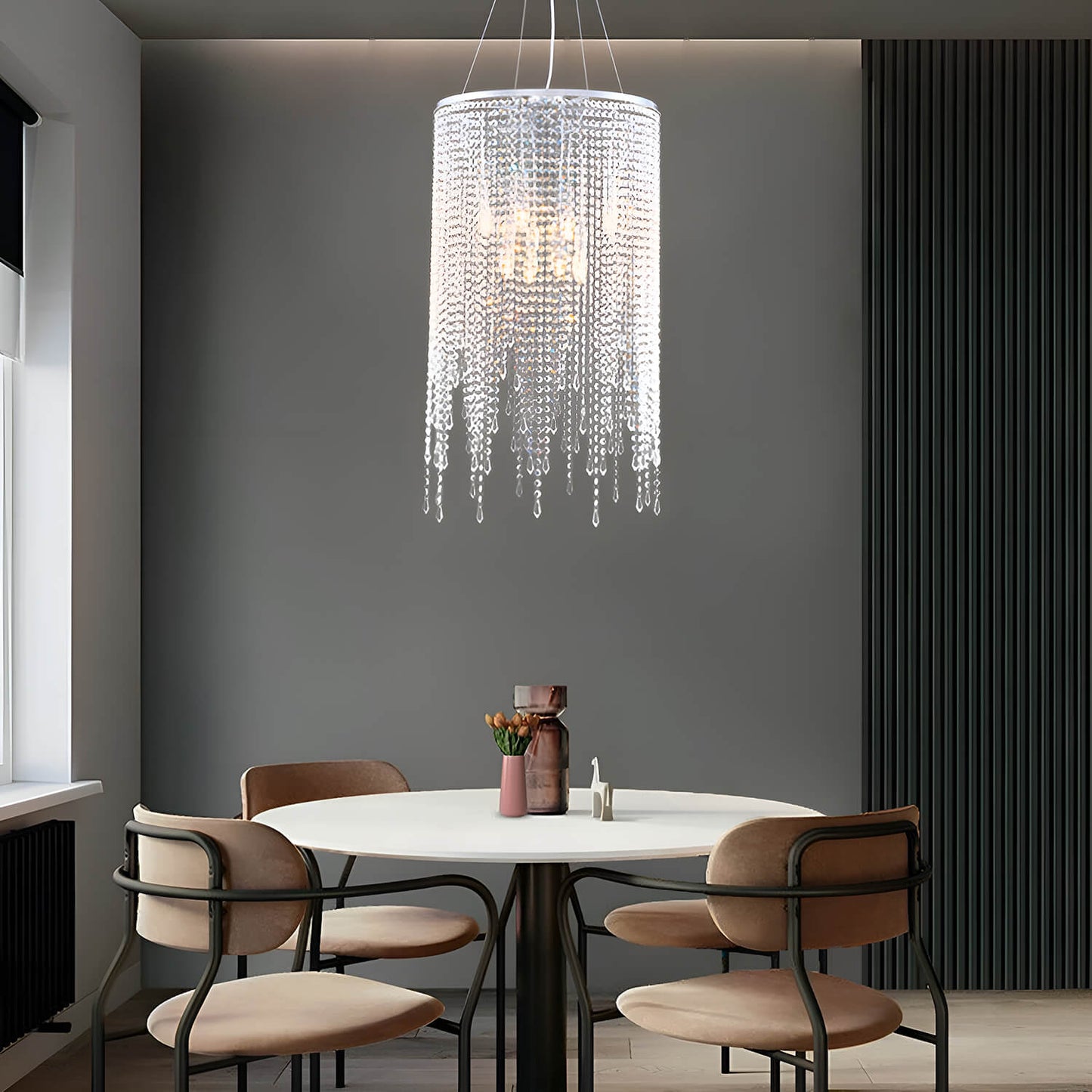 Luxury Linear Round Contemporary Island Crystal Chandelier