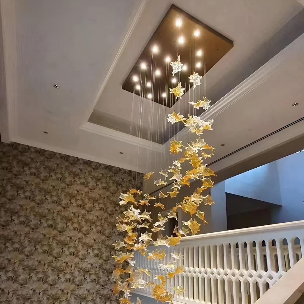 Maple Leaf shaped Ceiling Lamp Foyer Chandelier