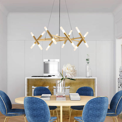 Mid Century Modern Polygonal Chandelier Living Room