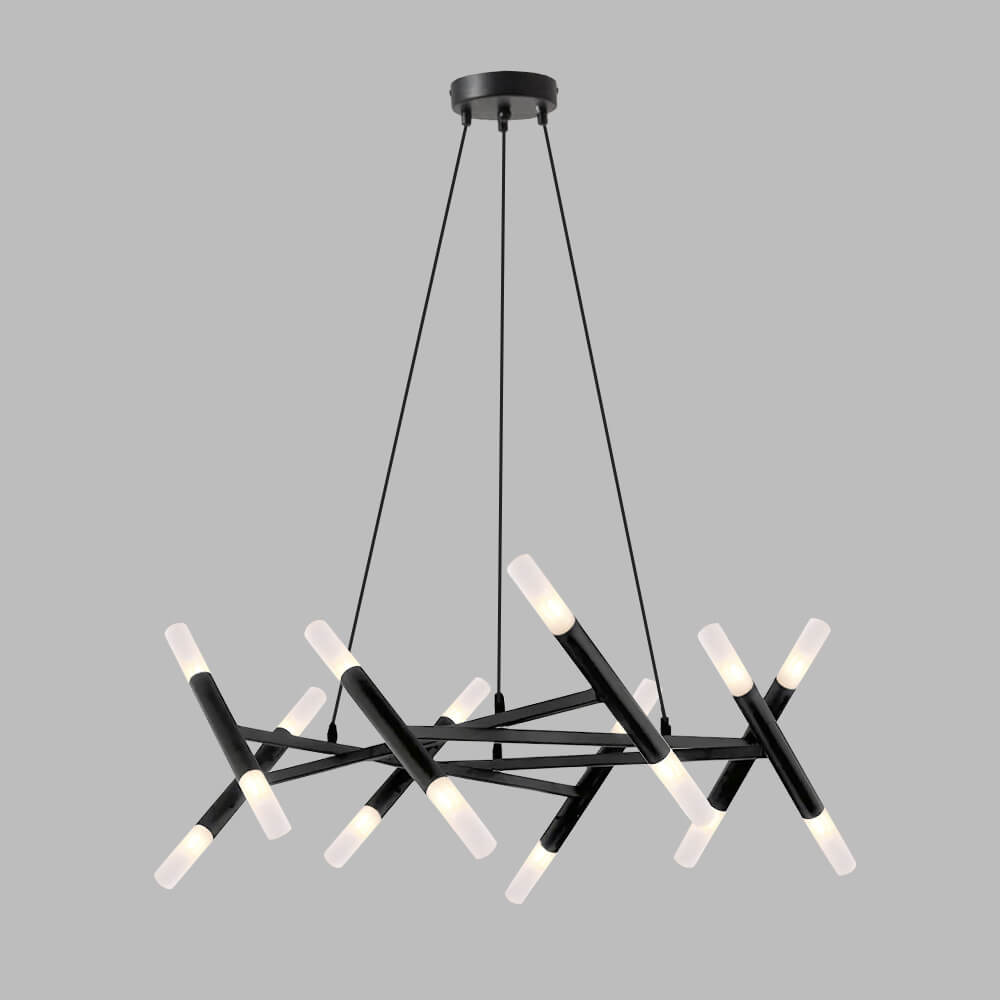 Mid Century Modern Polygonal Chandelier Living Room