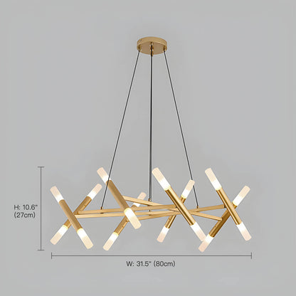 Mid Century Modern Polygonal Chandelier Living Room