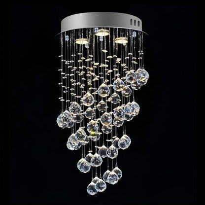 Mini Modern Spiral Rain Drop Crystal Bathroom Chandelier