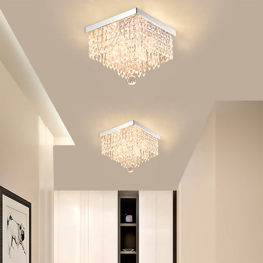 Modern Hallway Crystal Flush Mount Ceiling Light