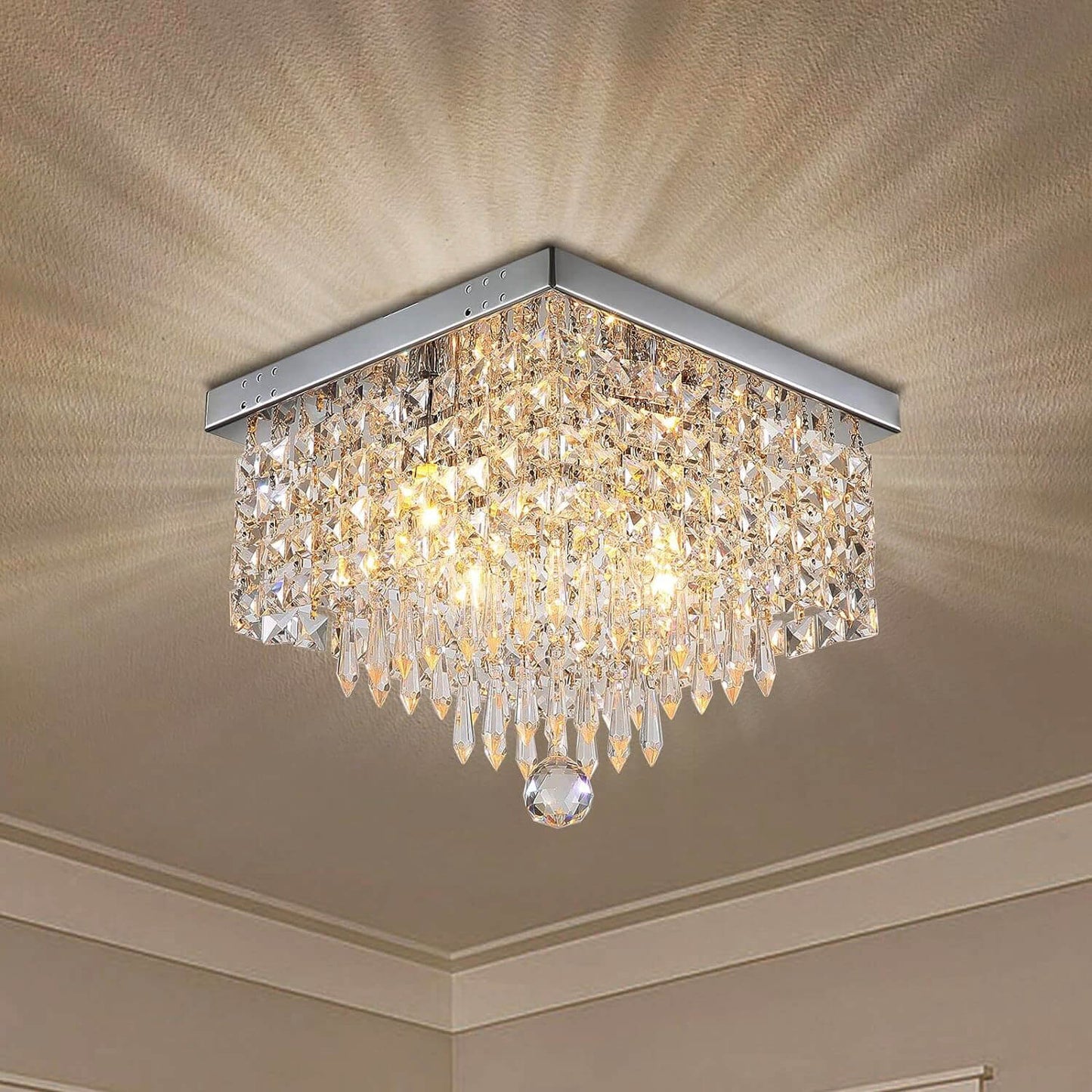 Modern Hallway Crystal Flush Mount Ceiling Light