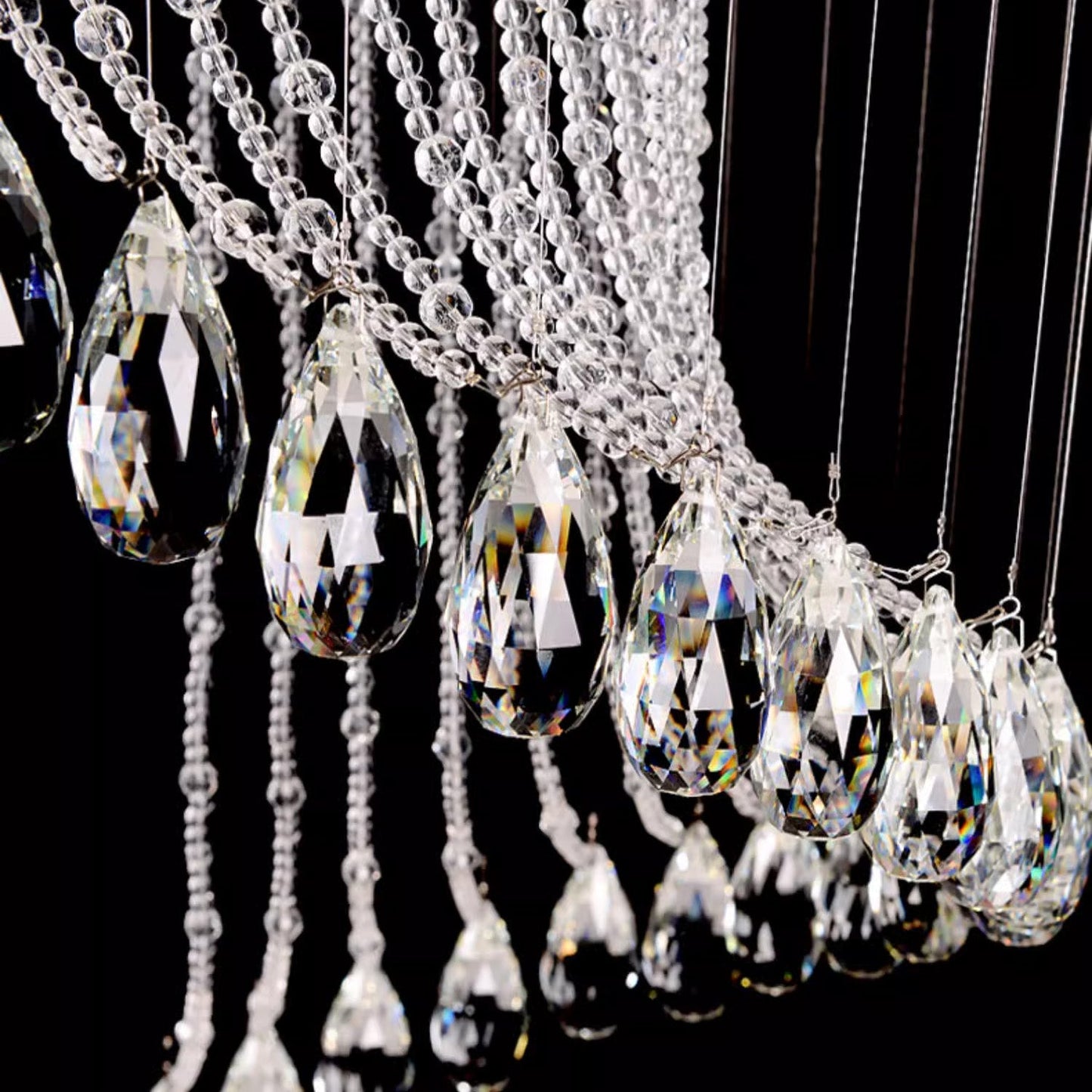 Modern Art Design Crystal Spiral Raindrop Chandelier