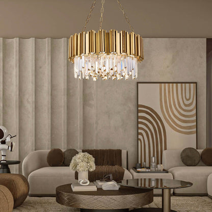 Modern Gold Luxury Crystal Large Chandeliers for Living Room and Bedroom