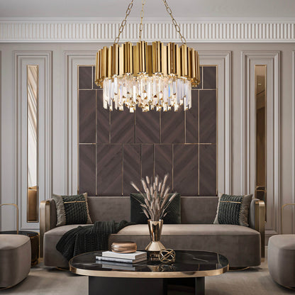 Modern Gold Luxury Crystal Large Chandeliers for Living Room and Bedroom