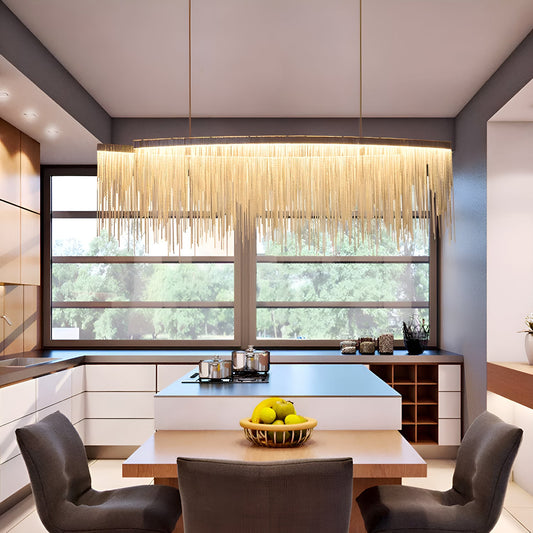 Modern Linear Aluminum Chandelier for Dining room