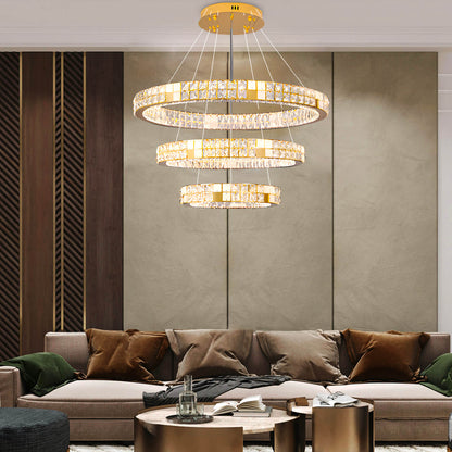 Modern Luxury Crystal and Marble Chandelier