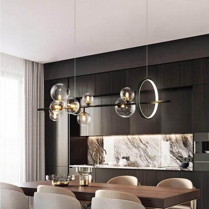 Modern Nordic Dining Room Chandelier: Trendy Glass Bubble Lighting