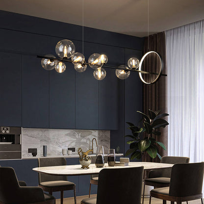 Modern Nordic Dining Room Chandelier: Trendy Glass Bubble Lighting